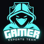 Blue and Black Illustrative Gaming Esports Logo
